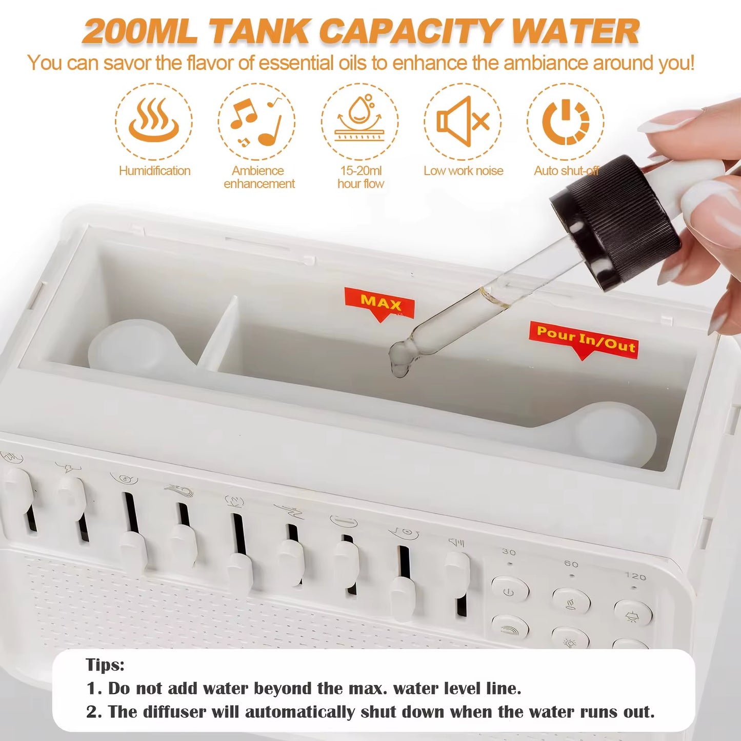 Transform Your Space with the 4-in-1 HIFI Bluetooth Speaker: Night Light, White Noise, and Humidifier with 8 Soothing Nature Sounds