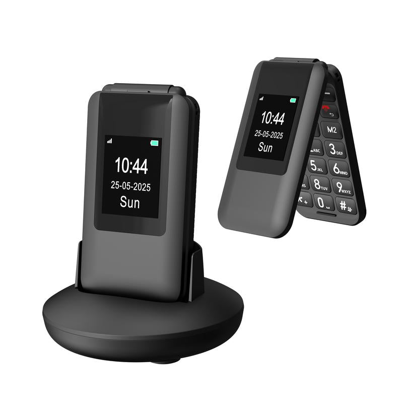 The Ultimate Senior-Friendly Unlocked Flip Phone: Big Buttons, 14-Day Battery, 4G LTE, Loud Sound, and SOS Alert with Charging Case & Cable