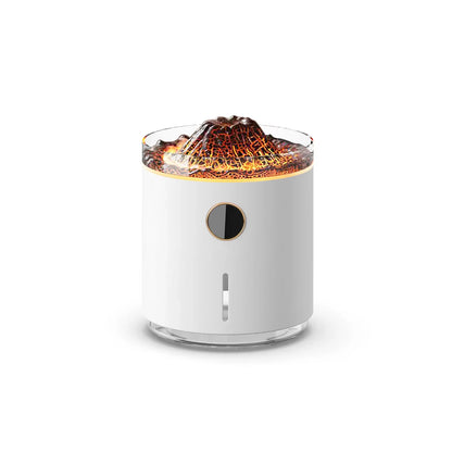Transform Your Space with the 350ml Ultrasonic Aroma Essential Oil Diffuser and Portable Air Humidifier Featuring USB Charging and Captivating Volcano Flame Lamp