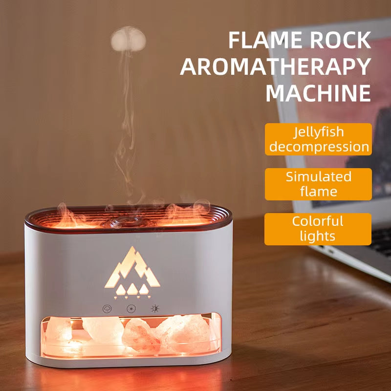 Transform Your Space with the Volcano Eruption Effect Jellyfish Aroma Diffuser - A Stunning Flame Mist Humidifier for Essential Oil Aromatherapy