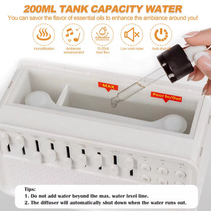 Transform Your Space with the 4-in-1 HIFI Bluetooth Speaker: Night Light, White Noise, and Humidifier with 8 Soothing Nature Sounds