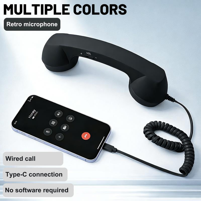 Revamp Your Communication with the Fun and Stylish Retro Handset – Perfect Gift for All Ages with Easy Type-C Connectivity and Crystal Clear Calls!