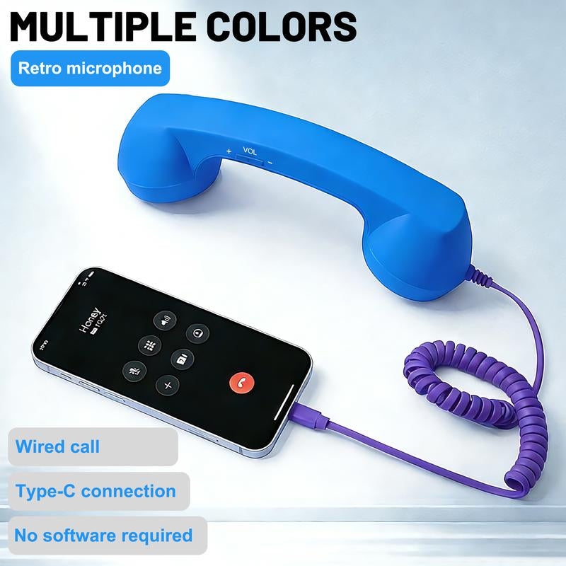 Revamp Your Communication with the Fun and Stylish Retro Handset – Perfect Gift for All Ages with Easy Type-C Connectivity and Crystal Clear Calls!