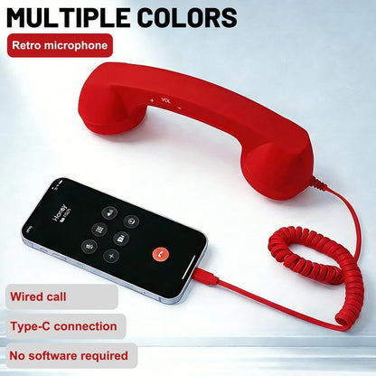 Revamp Your Communication with the Fun and Stylish Retro Handset – Perfect Gift for All Ages with Easy Type-C Connectivity and Crystal Clear Calls!