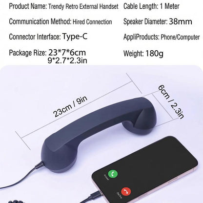 Revamp Your Communication with the Fun and Stylish Retro Handset – Perfect Gift for All Ages with Easy Type-C Connectivity and Crystal Clear Calls!