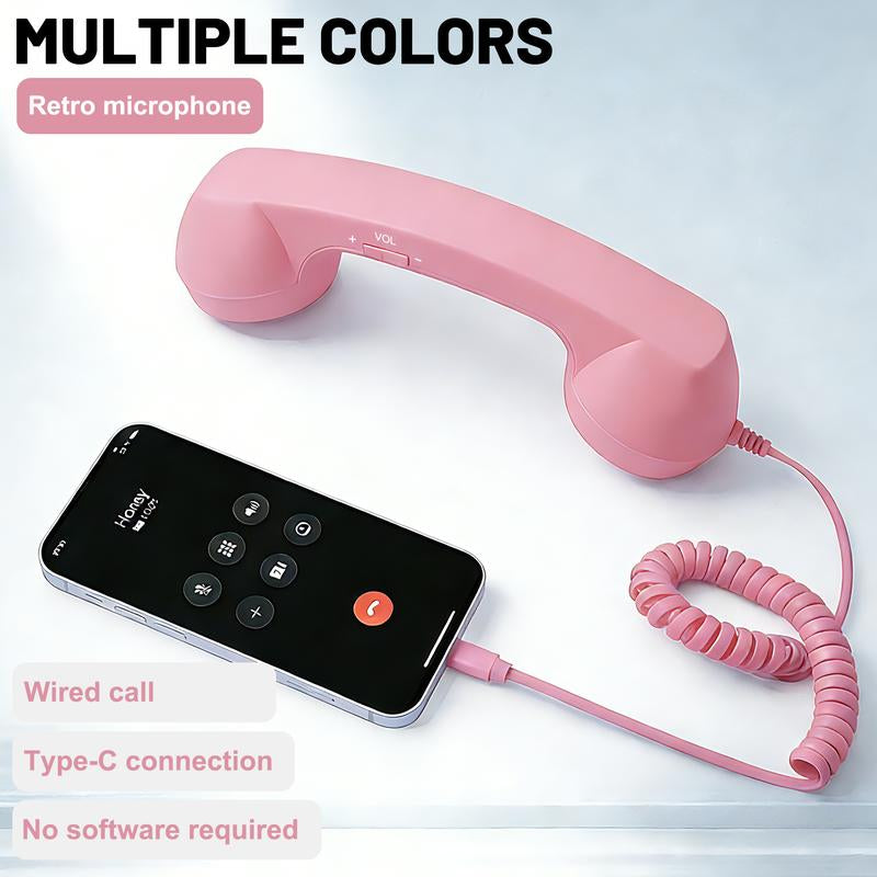 Revamp Your Communication with the Fun and Stylish Retro Handset – Perfect Gift for All Ages with Easy Type-C Connectivity and Crystal Clear Calls!